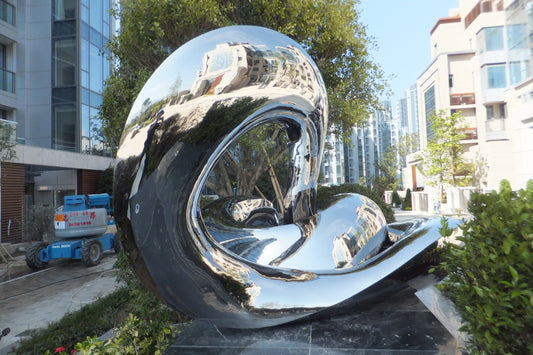 Garden sculpture in stainless steel
