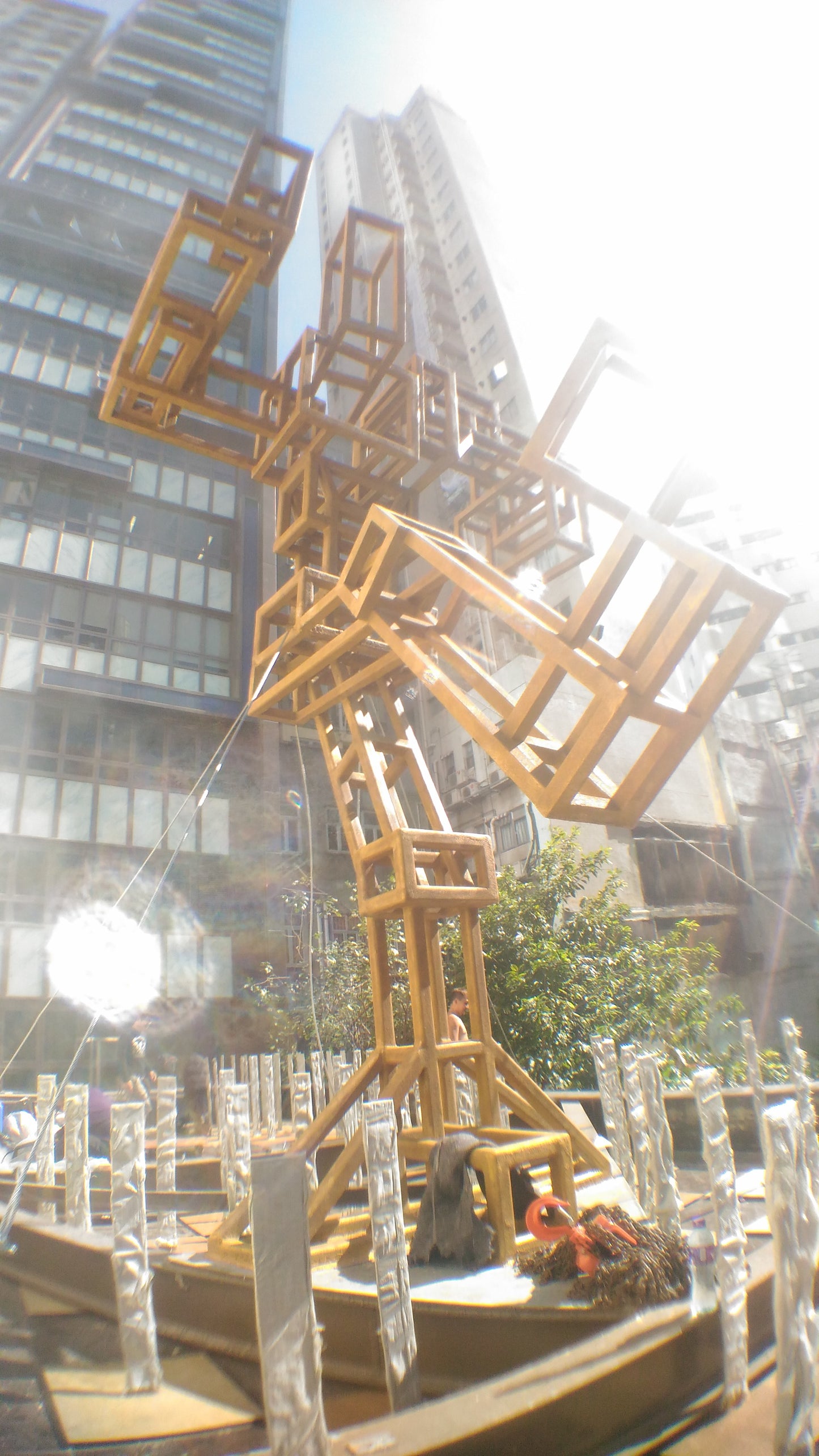 Stainless Steel Pixel Robot Sculpture