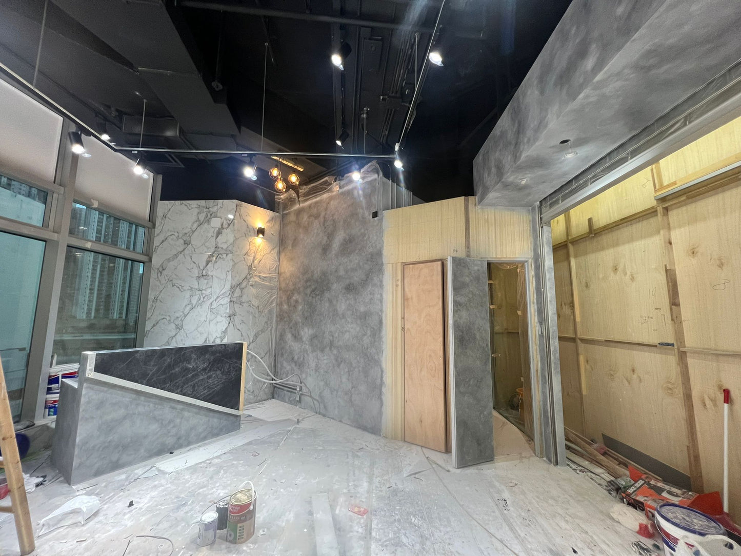 Artificial Marble Patterned Wall｜Light Grey