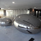 Stainless steel mirror polished sphere oval ball sculpture