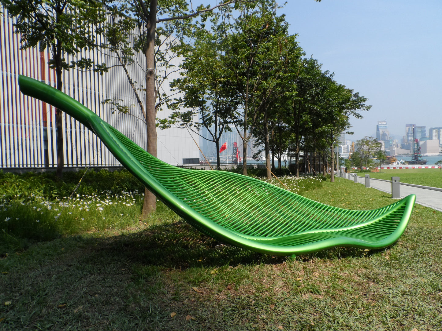 Leaf Shaped Stainless Steel Sculpture with Paint