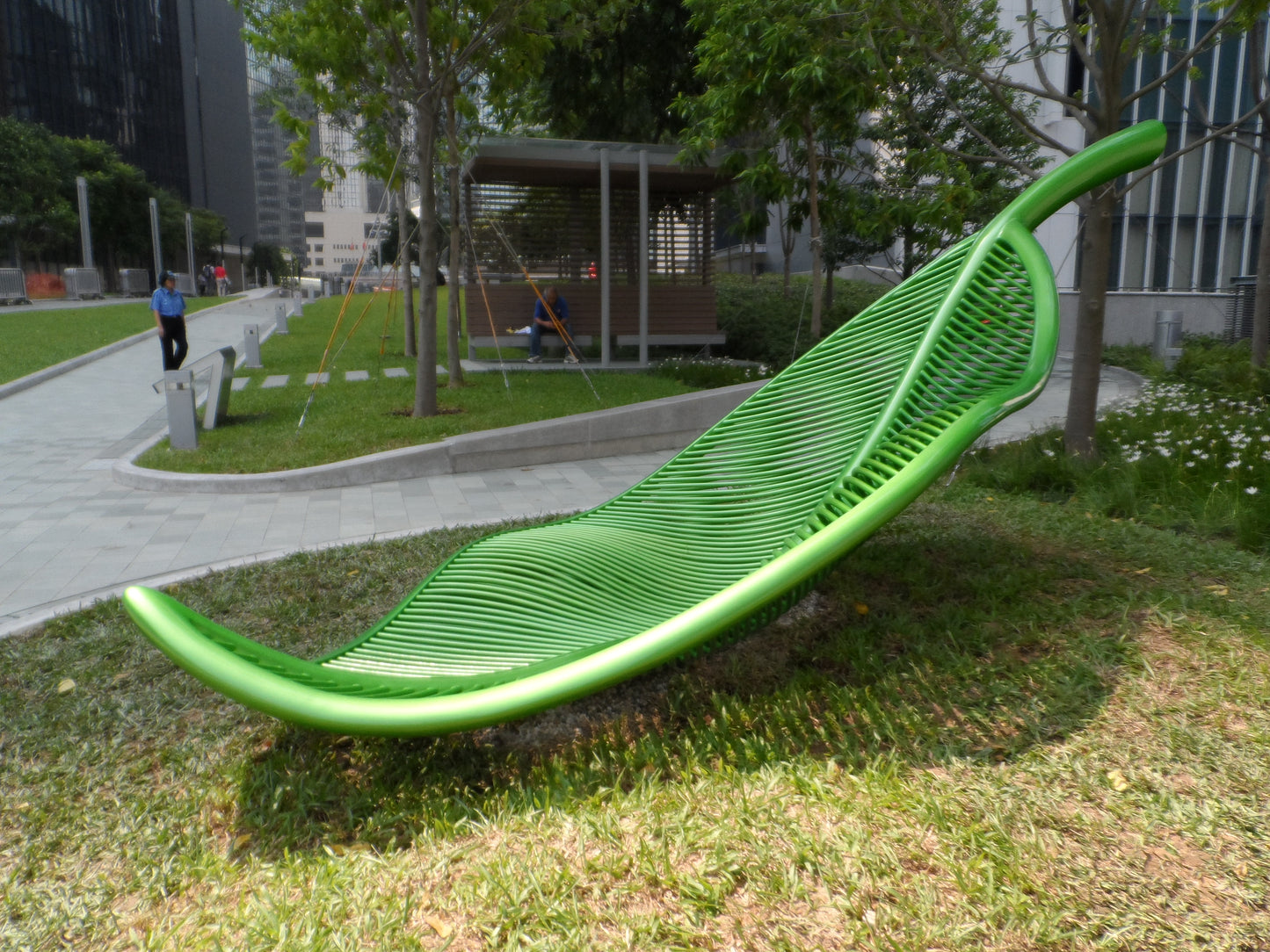 Leaf Shaped Stainless Steel Sculpture with Paint