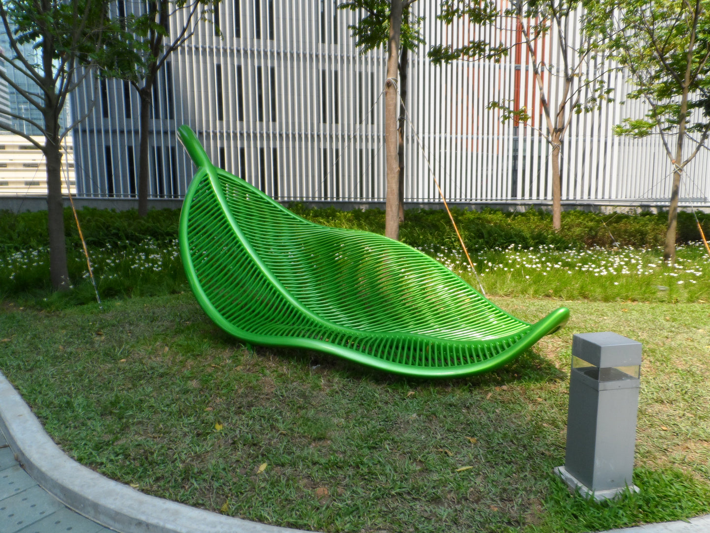 Leaf Shaped Stainless Steel Sculpture with Paint