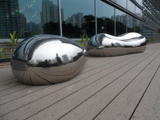 Outdoor Mirror polished Stainless Steel Sculpture - liquid