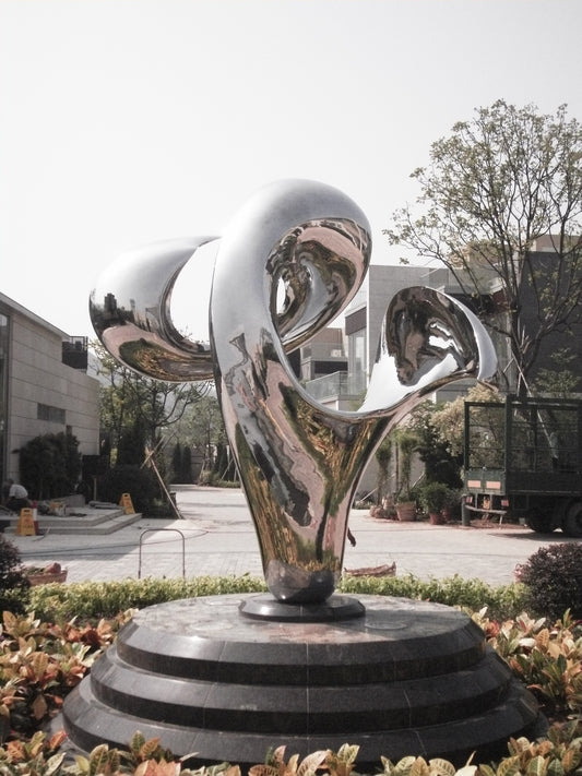 Mirror Polished Stainless Steel Abstract Sculpture