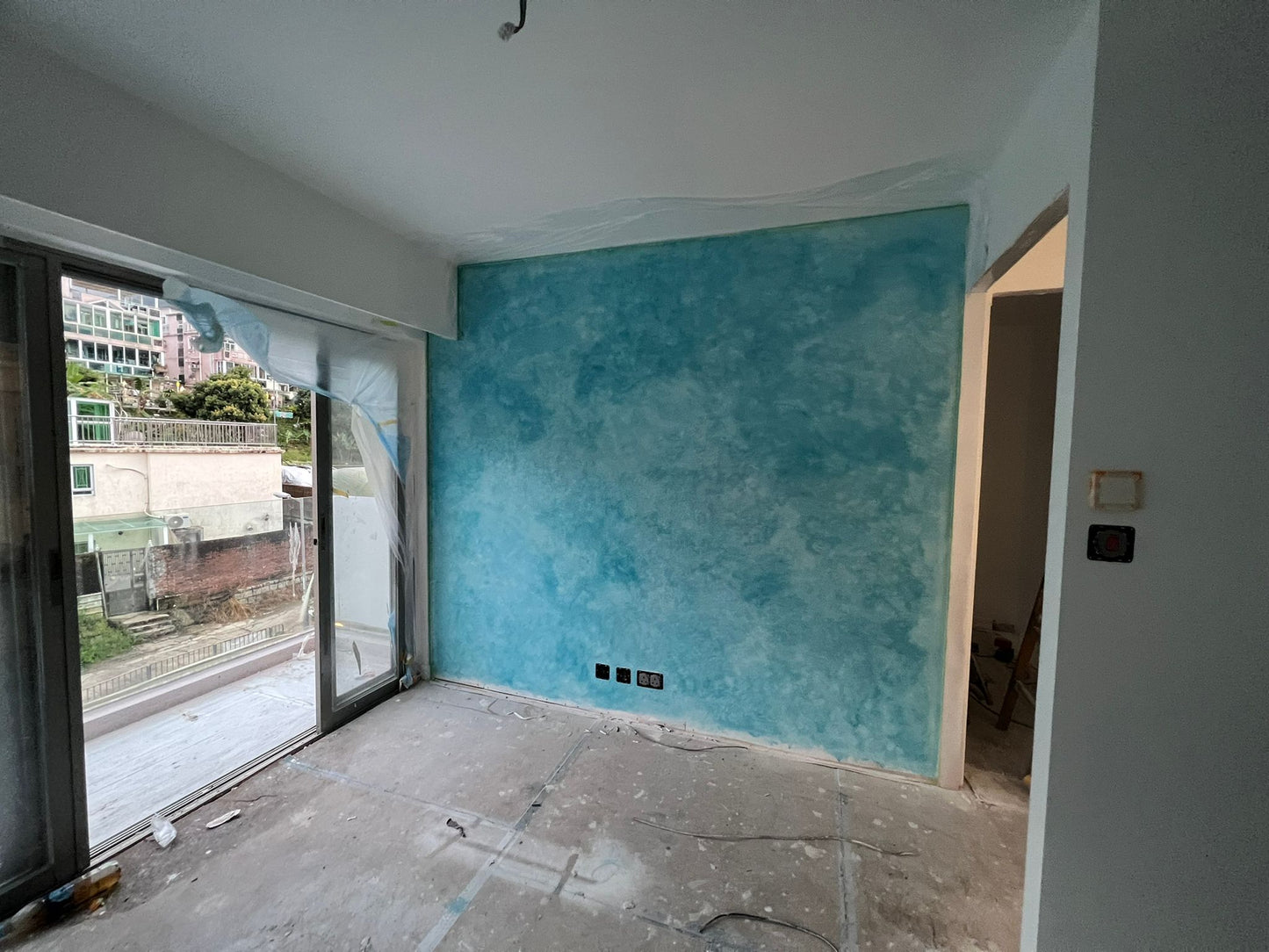 Artificial Marble Patterned Wall｜Sky Blue