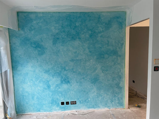 Artificial Marble Patterned Wall｜Sky Blue